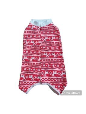 Nwot Christmas Red & White Reindeer & Snowflake Dog Pajama Shirt - Size XL